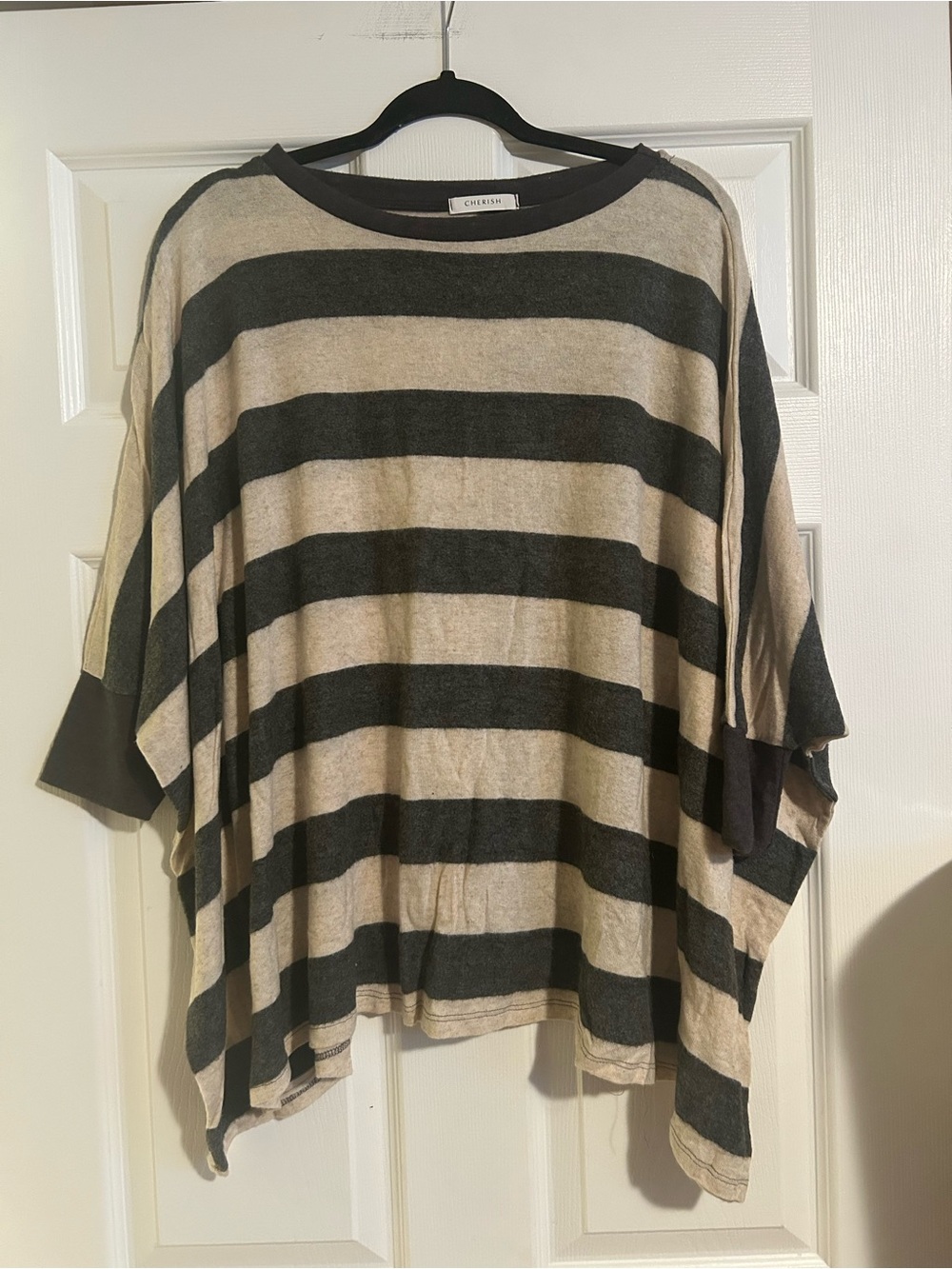 Cherish Cream and Black Striped Knit Top